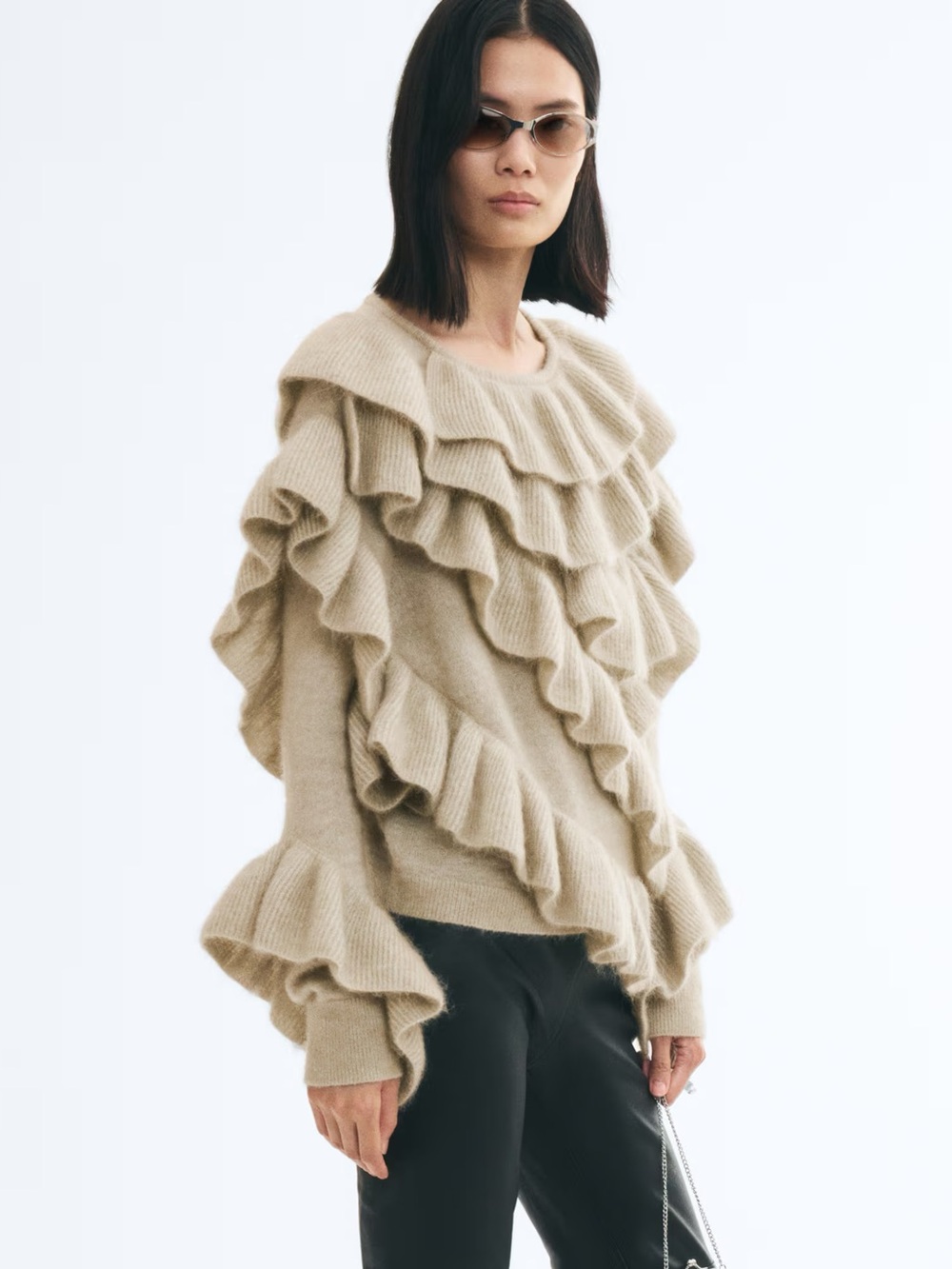 H&M Edit Flounced Mohair-Blend Sweater